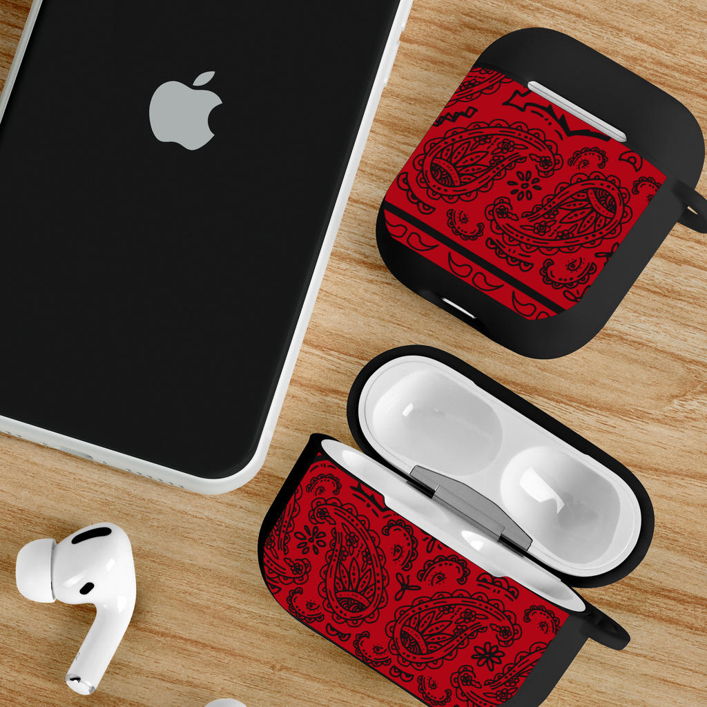 Red and Black Bandana AirPods Case Covers