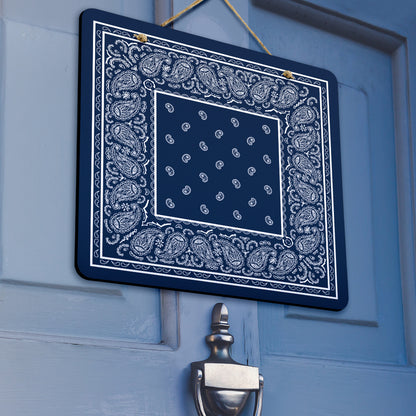 Navy Blue and White Bandana Door Signs