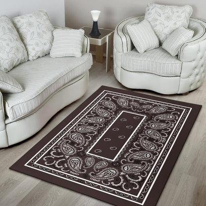Coffee Brown Bandana Area Rugs - Fitted