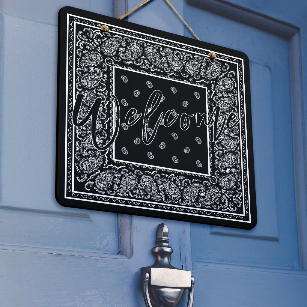 Black Bandana Door Signs