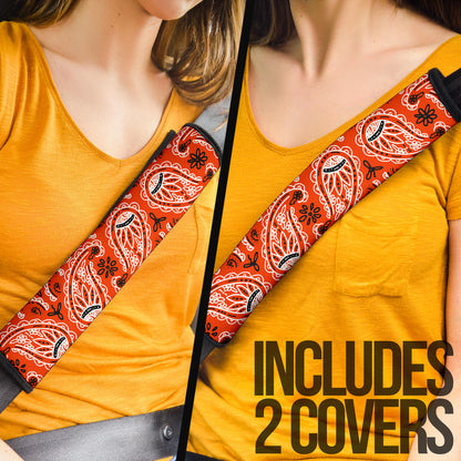 Perfect Orange Bandana Seat Belt Covers - 3 Styles