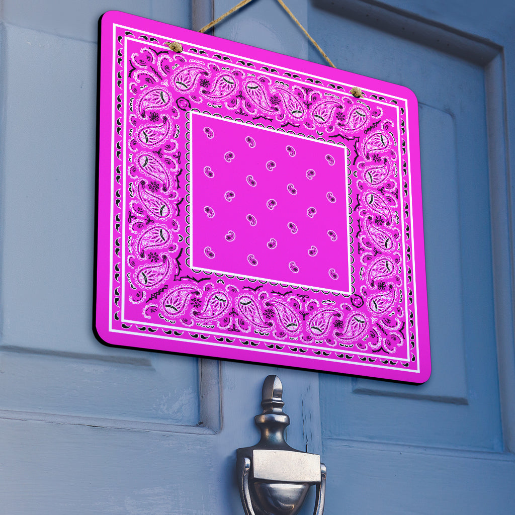 Abruptly Pink Bandana Door Signs