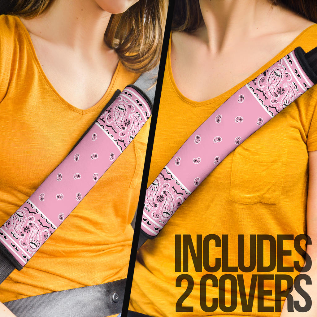 Pink Bandana Seat Belt Covers - 3 Styles