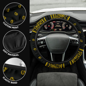 Black Gold Bandana Steering Wheel Covers - 3 Styles