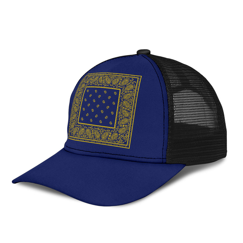 blue and gold bandana cap