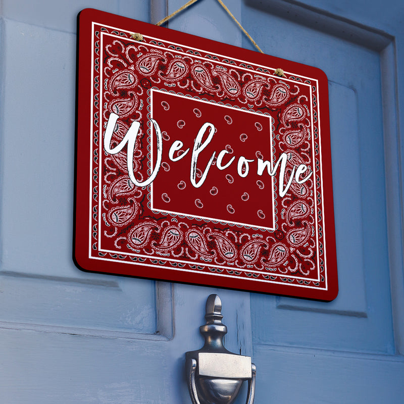 Maroon Bandana Door Signs