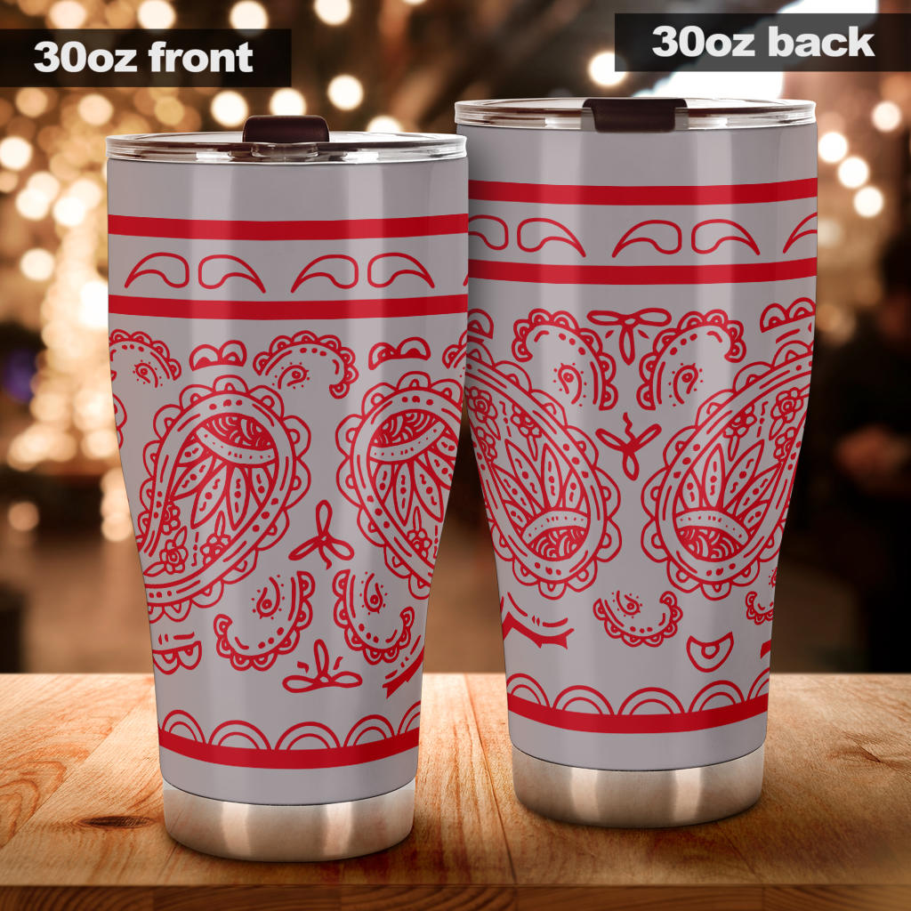 Gray and Red Bandana Tumblers