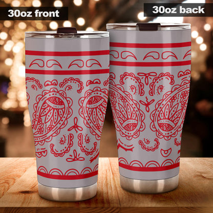 Gray and Red Bandana Tumblers