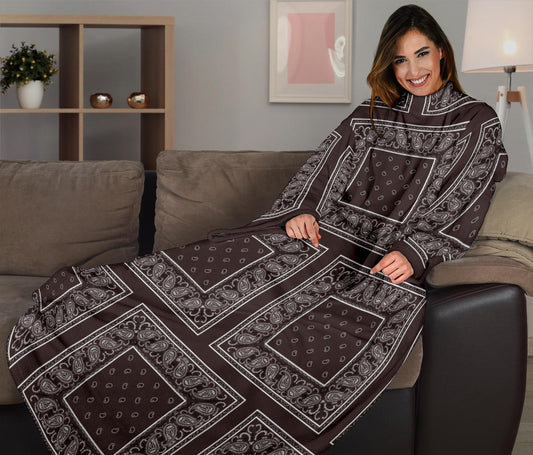 Brown bandana blanket with sleeves