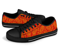 Canvas Low Top Sneakers - Red and Gold Bandana Style