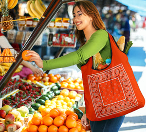 Perfect Orange Bandana Grocery Bag 3-Pack