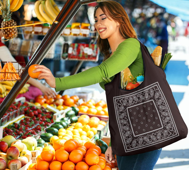 Coffee Brown Bandana Reusable Grocery Bag 3-Pack