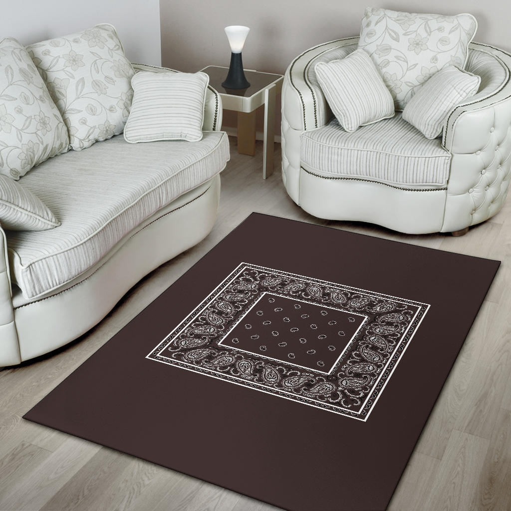 Coffee Brown Bandana Area Rugs - Minimal