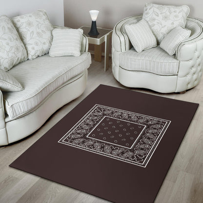 Coffee Brown Bandana Area Rugs - Minimal