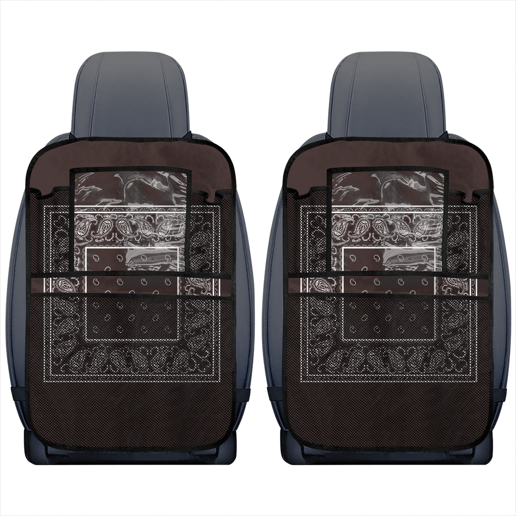 Coffee Brown  Bandana Car Seat Organizers