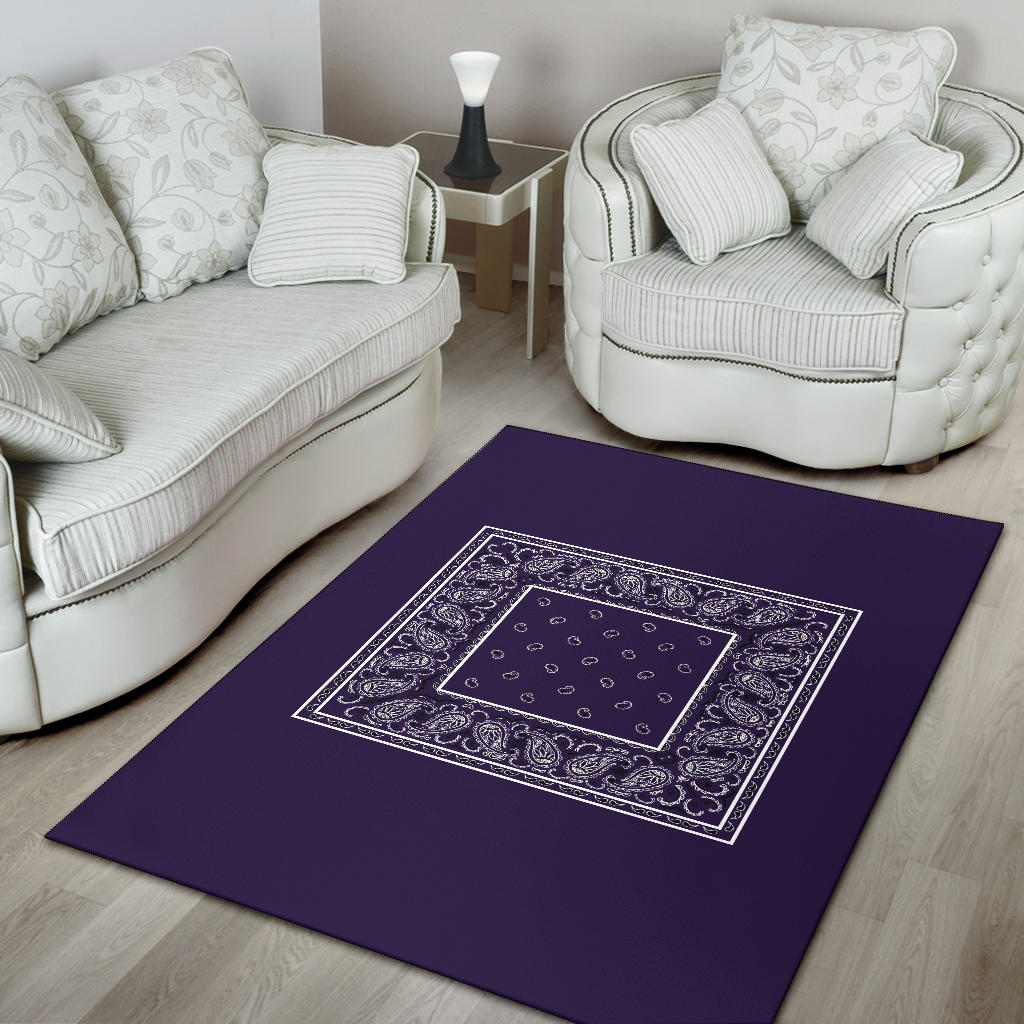 Royal Purple Bandana Area Rugs - Minimal