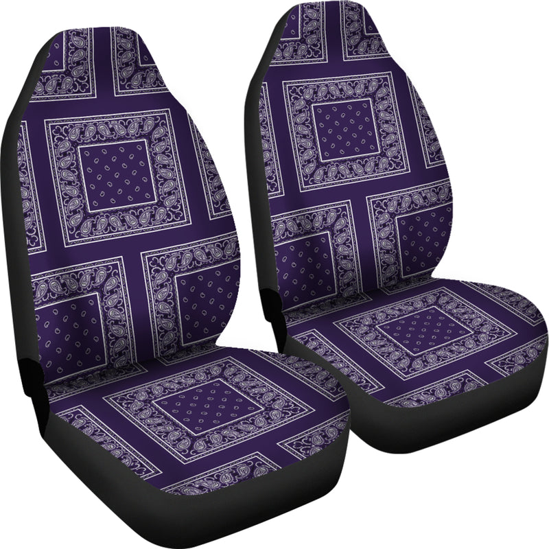 Royal Purple Bandana Car Seat Covers - Patch