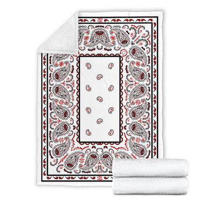 White Bandana Throw Blankets