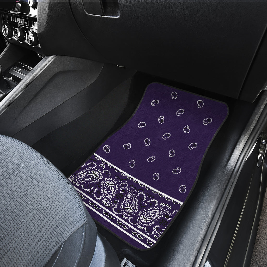 Dual Royal Purple Bandana Car Mats - Fancy