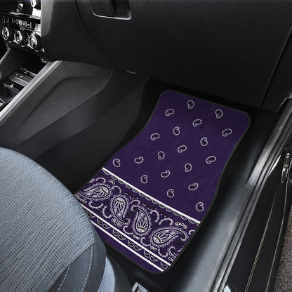 Dual Royal Purple Bandana Car Mats - Fancy