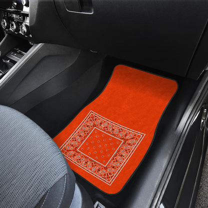 Quad Perfect Orange Bandana Car Mats - Minimal