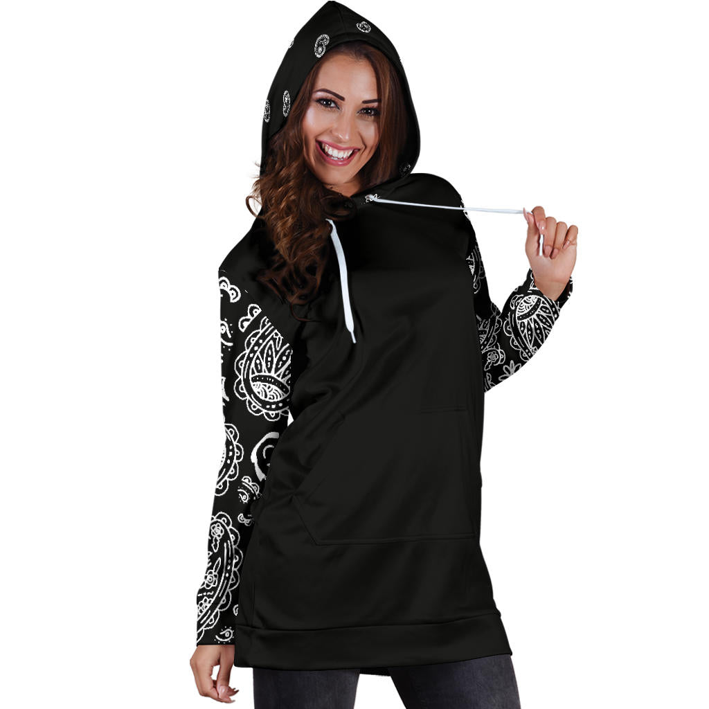 Black Bandana Hoodie Dress
