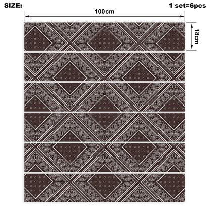 Coffee Brown Bandana Stair Stickers 6 Steps