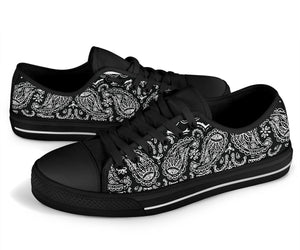 Canvas Low Top Sneakers - Bandana Style Black