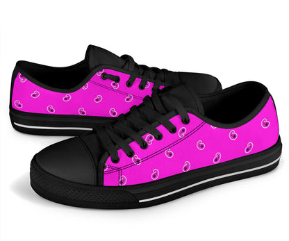 Canvas Low Top Sneakers - Abruptly Pink Paisley