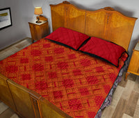 Quilt Set - Red and Gold Bandana DB Quilt w/Shams