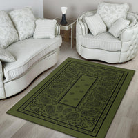 Army Green and Black Bandana Area Rugs - Fitted