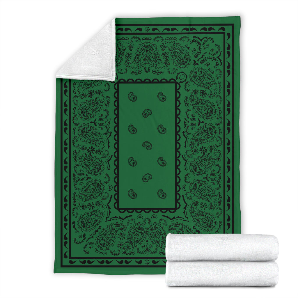 Green with Black Bandana Throw Blanket