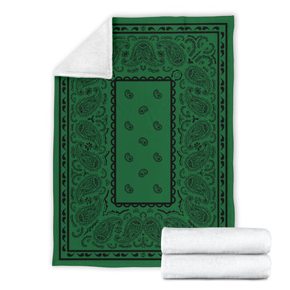 Green with Black Bandana Throw Blanket