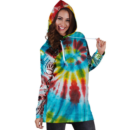 Tie Dye Bandana Hoodie Dresses
