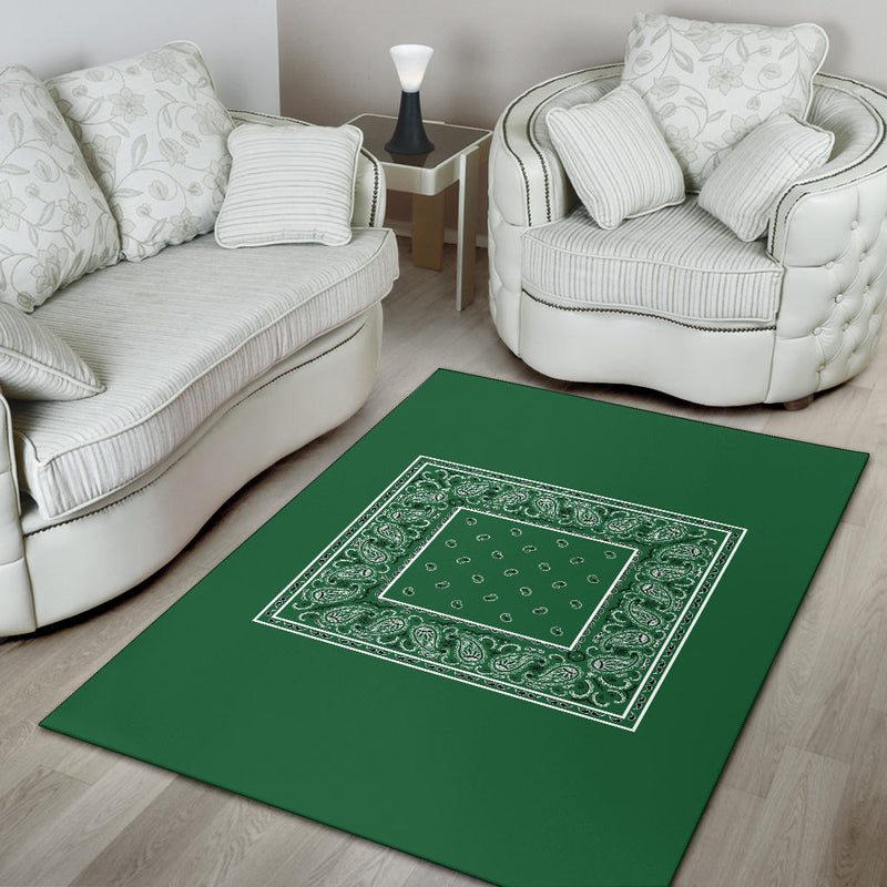 green throw rug