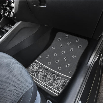 Quad Classic Gray Bandana Car Mats - Fancy