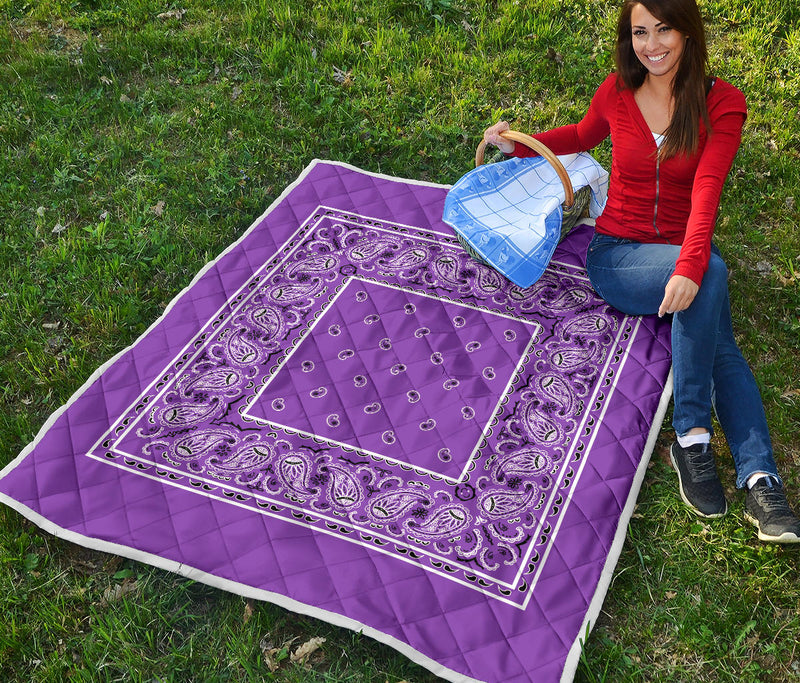Purple Bandana Quilted blanket