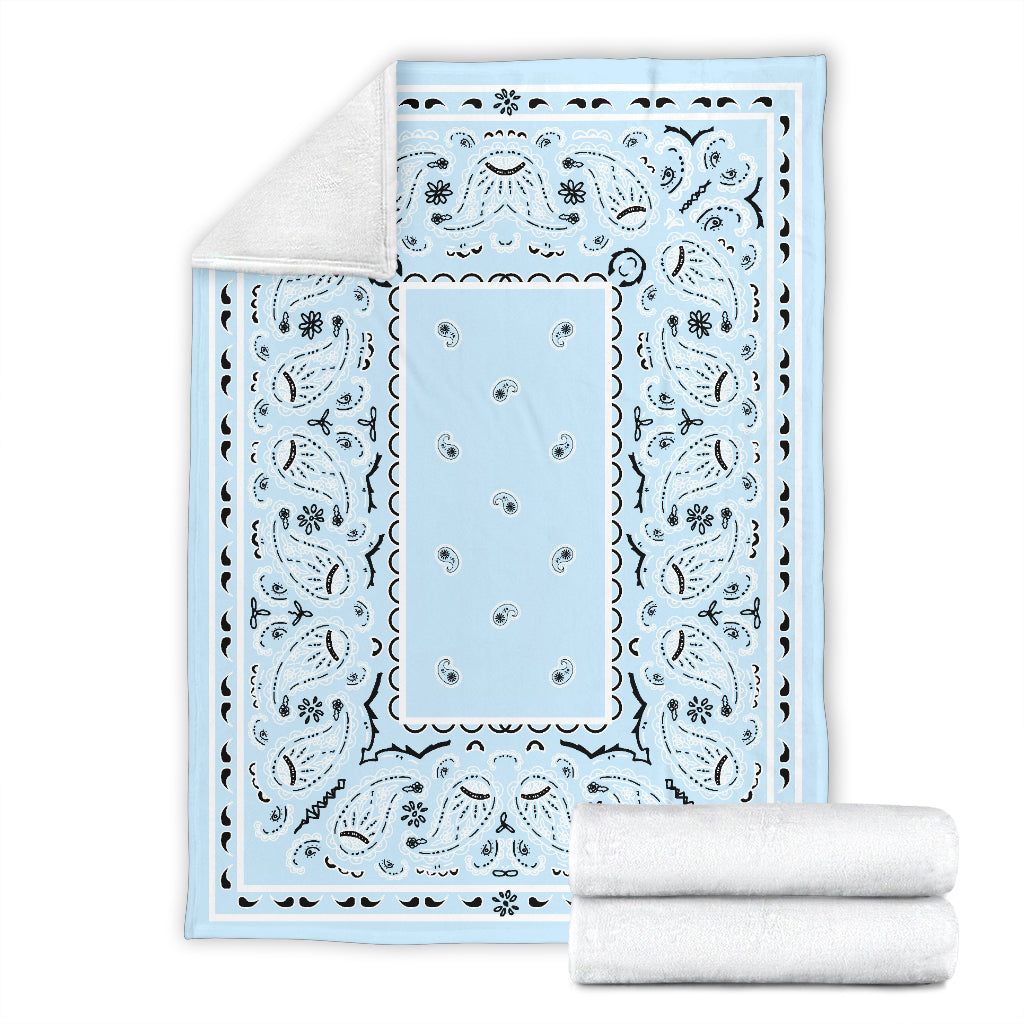 Light Blue Bandana Throw Blanket