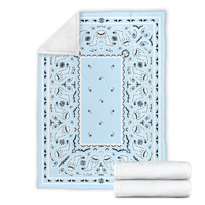 Light Blue Bandana Throw Blanket