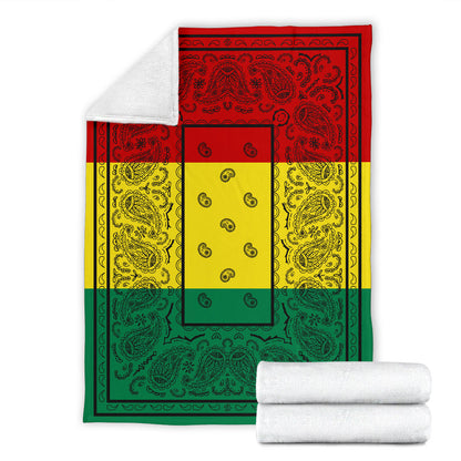 Ultra Plush Rasta Bandana Throw Blanket