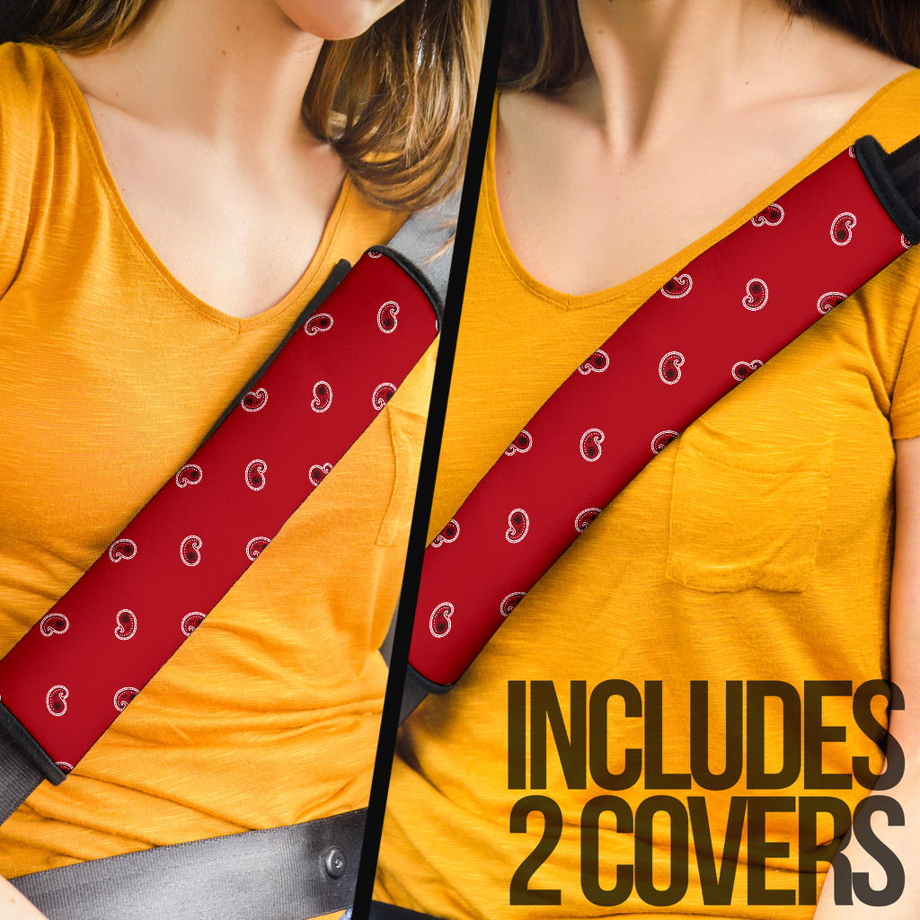 Classic Red Bandana Seat Belt Covers - 3 Styles