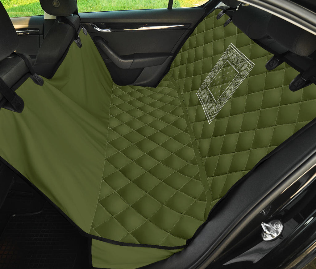 army green classic bandana pet car seat