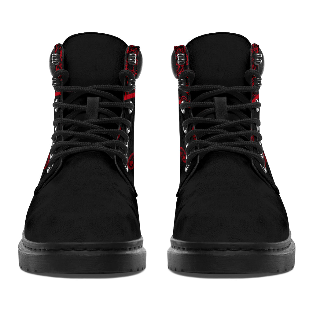 Black and Red Bandana All Season Boots