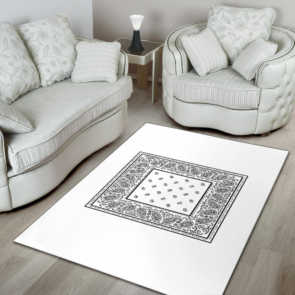 White Bandana Area Rugs - Minimal