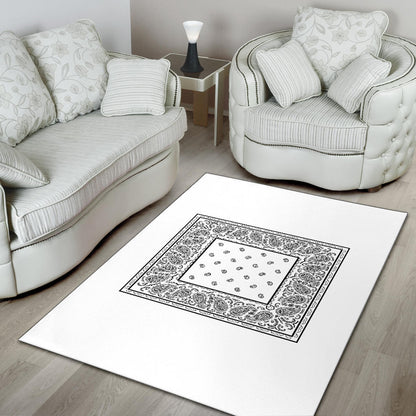 White Bandana Area Rugs - Minimal
