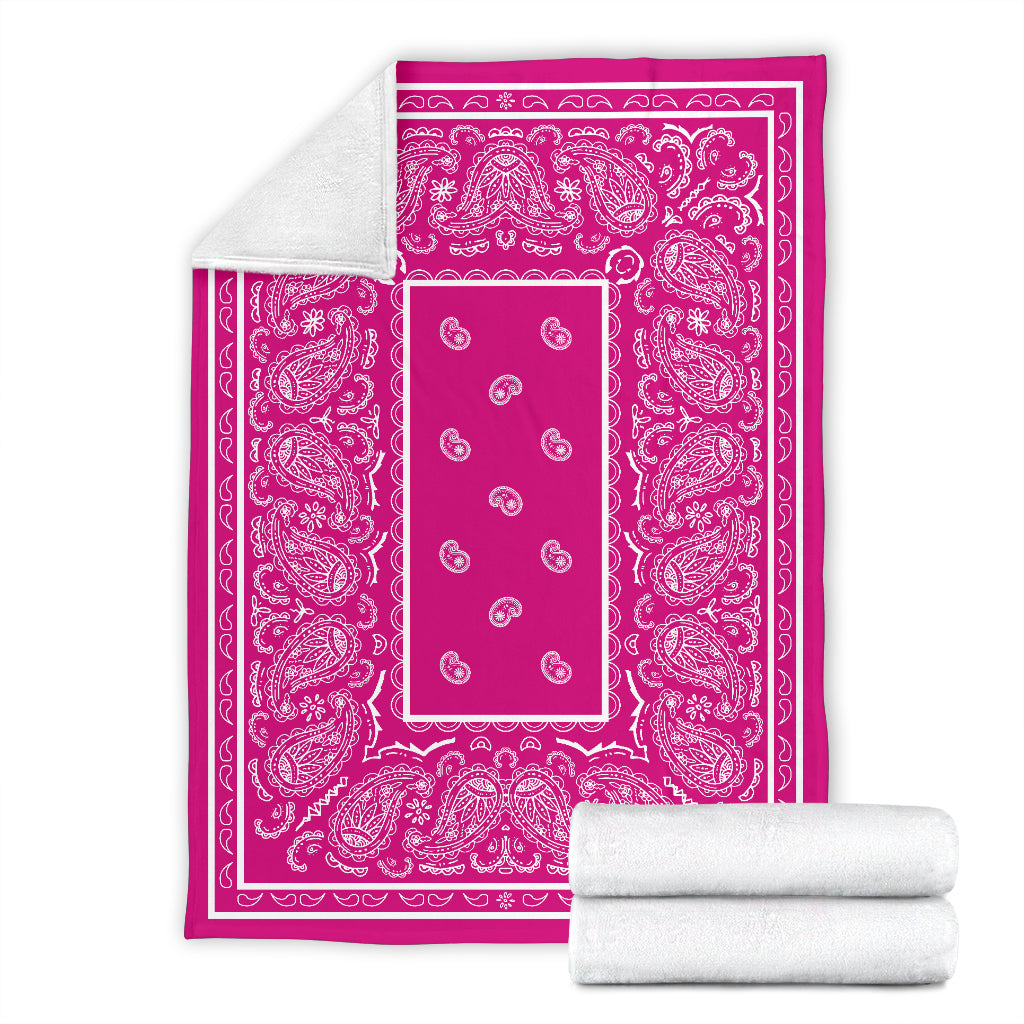 Pink Bandana Fleece Throw Blanket