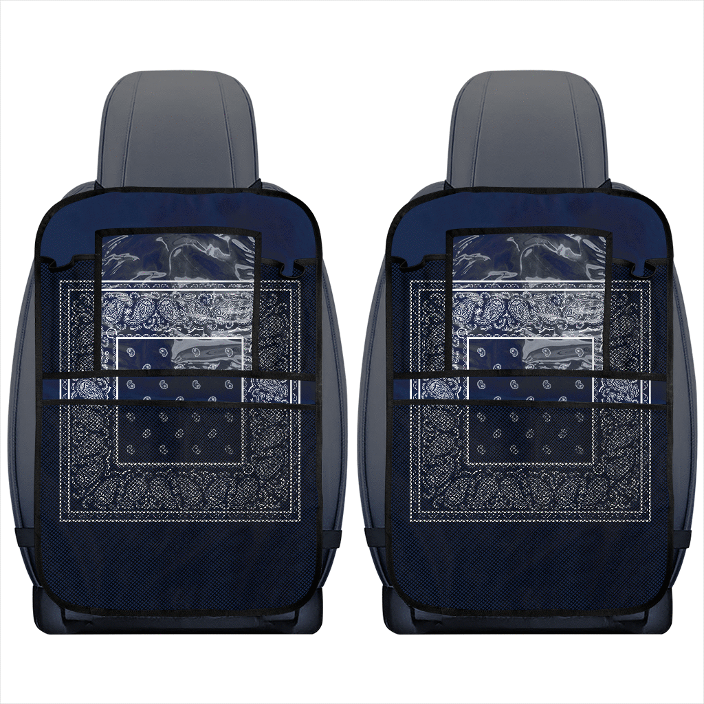 Navy and White  Bandana Car Seat Organizers
