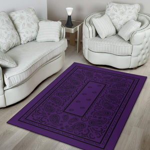 Purple and Black Bandana Area Rugs - Fitted