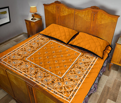 Quilt Set -Citrus Orange Bandana Quilt w/Shams