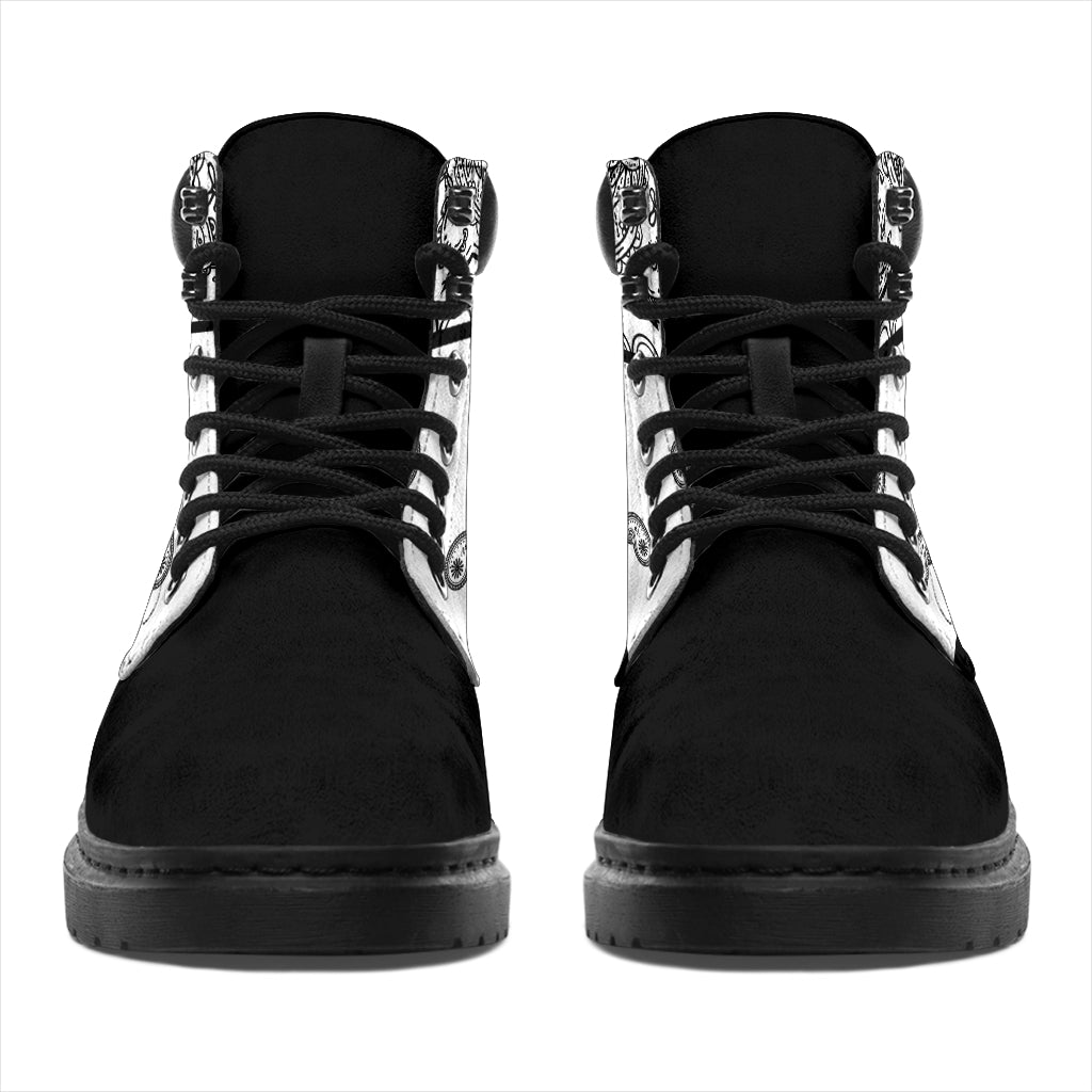 White Bandana Blackout All Season Boots